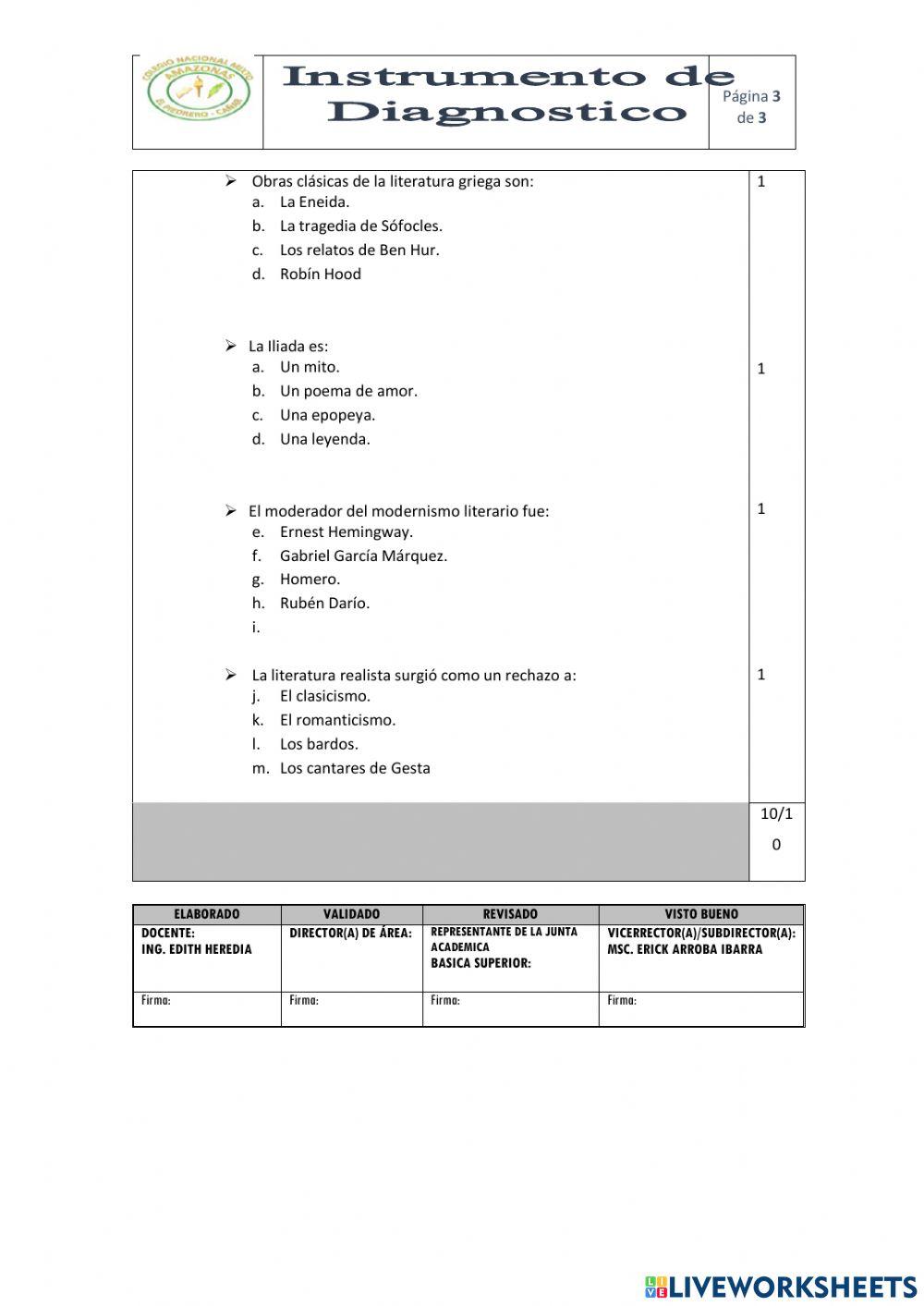 Prueba de diagnostico 3RO