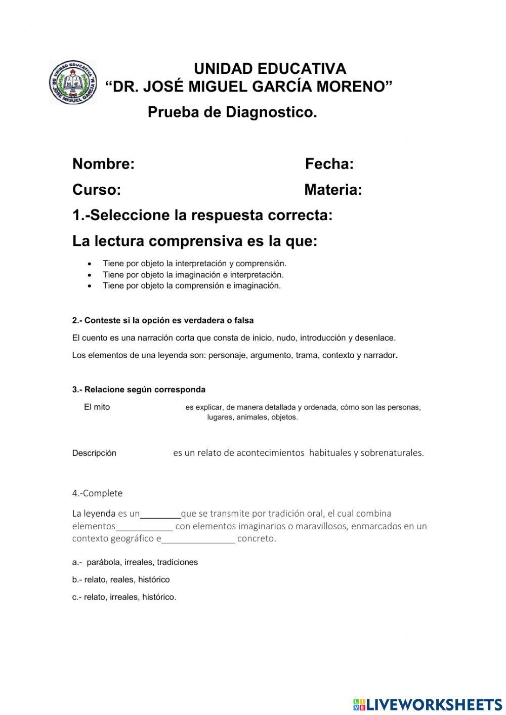 9 Prueba de diagnóstico
