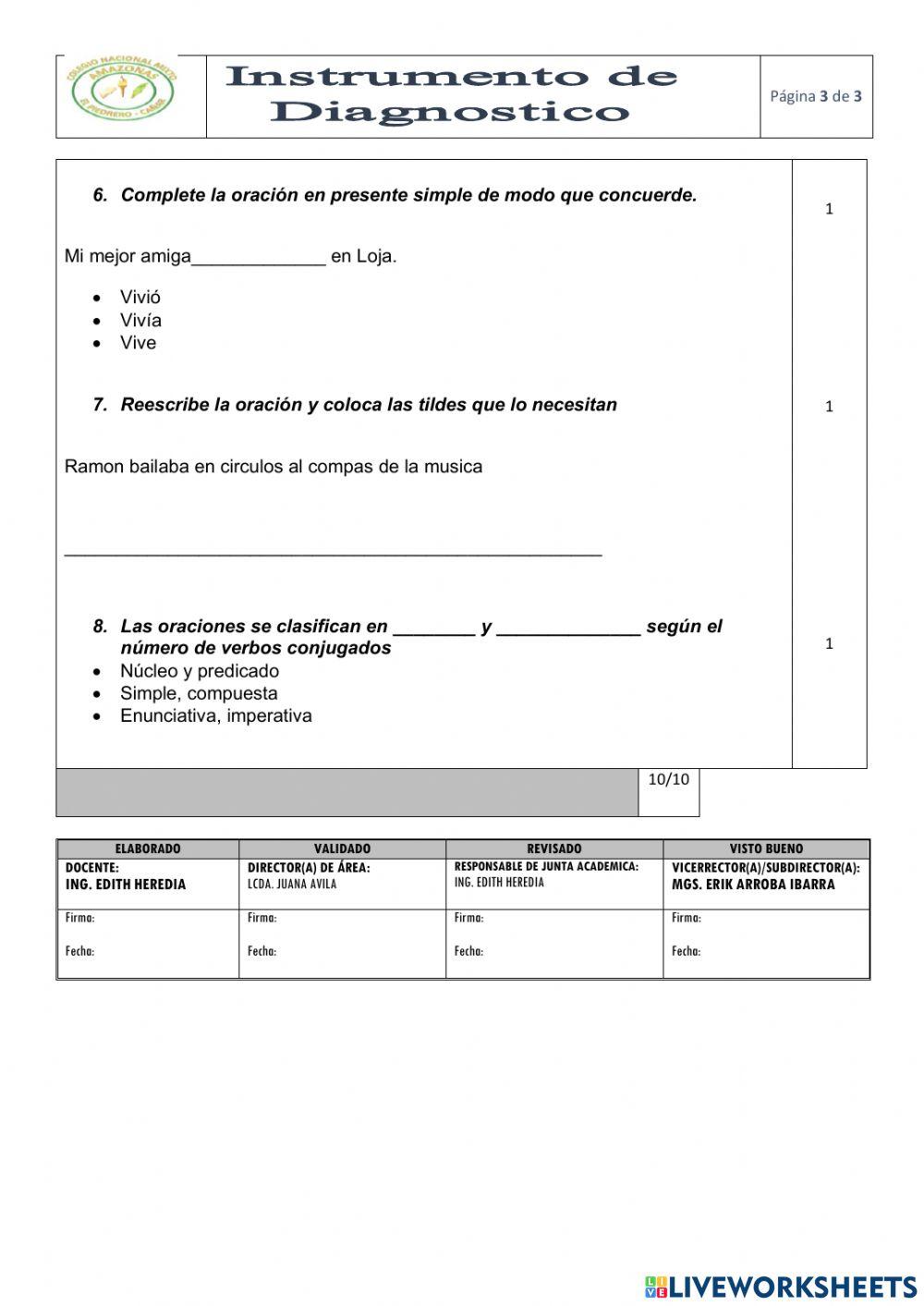 Prueba de diagnostico 9NO