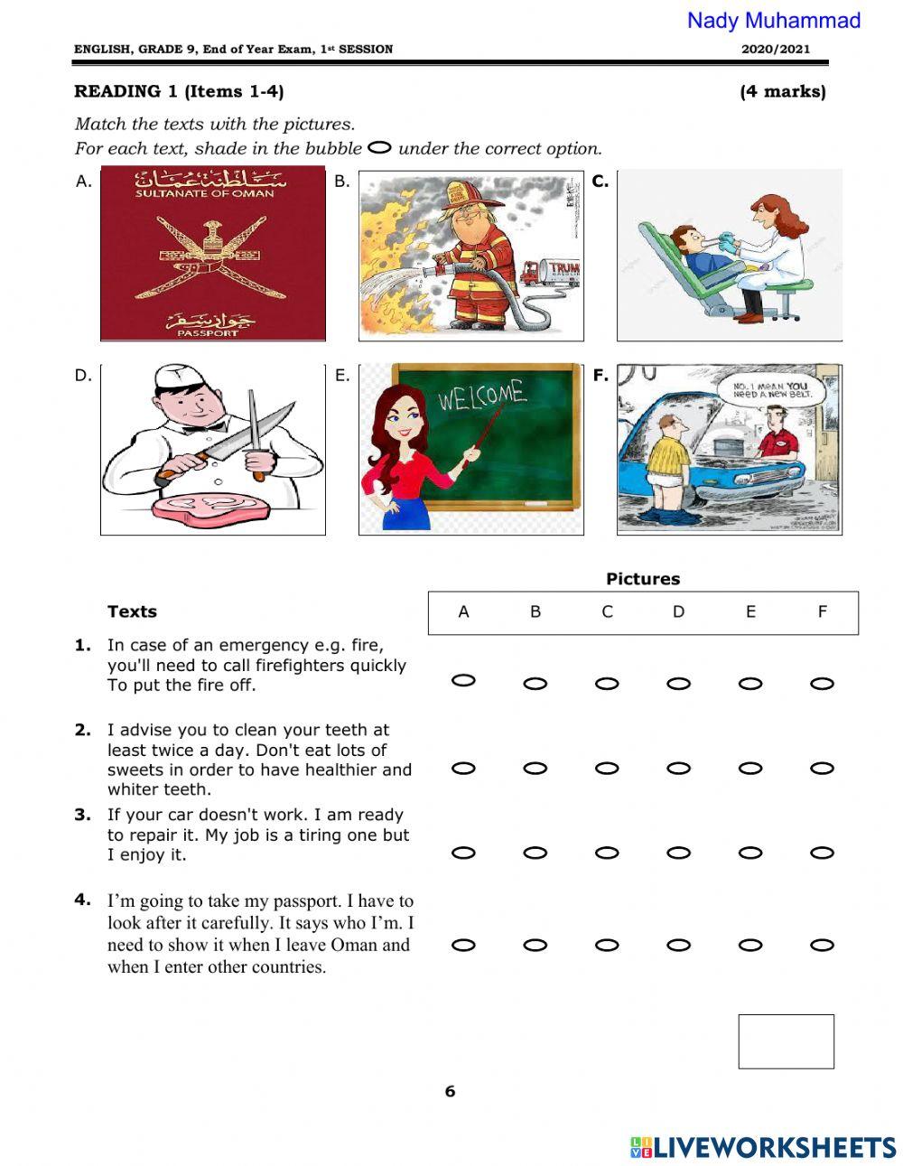 Grage 9 Mock Exam Nady Muhammad
