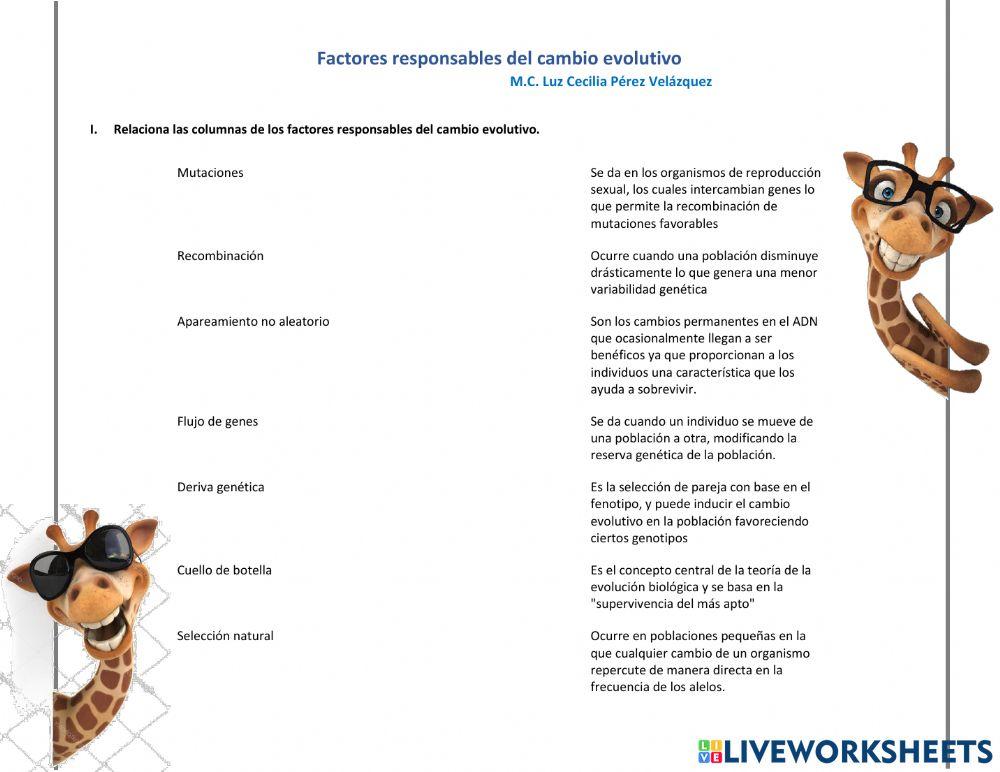Factores responsables del cambio evolutivo