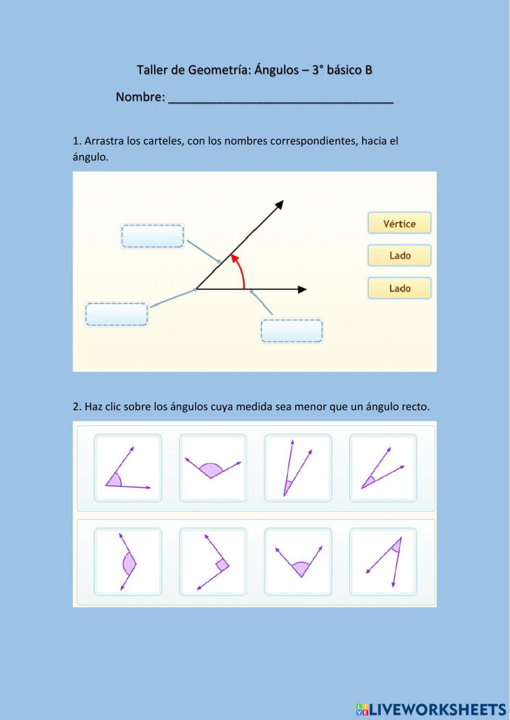 Ángulos: comparación.