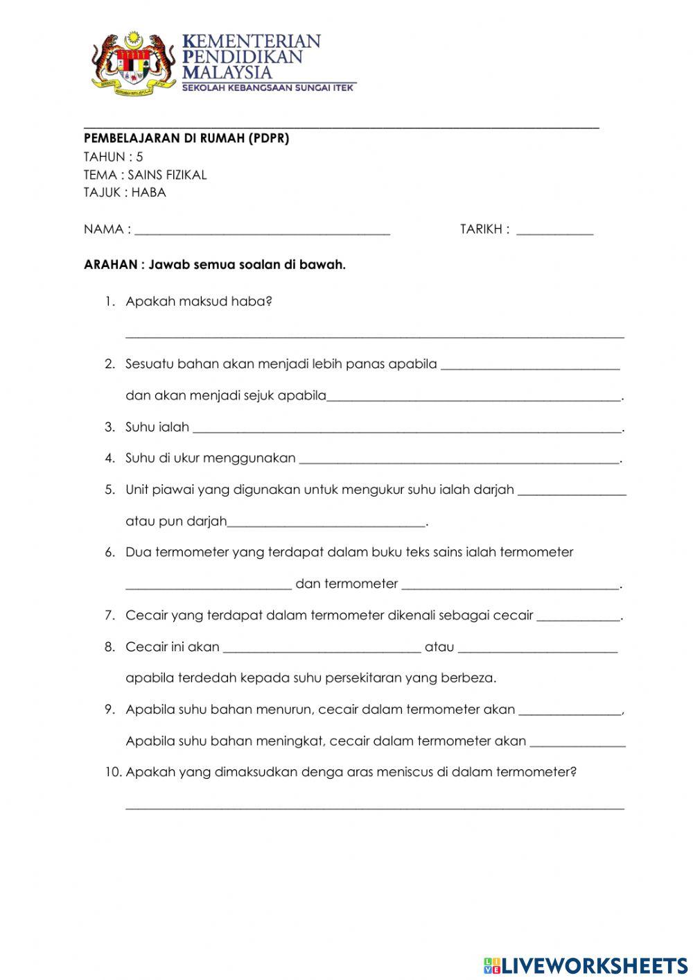 Latihan Pengukuhan Sains