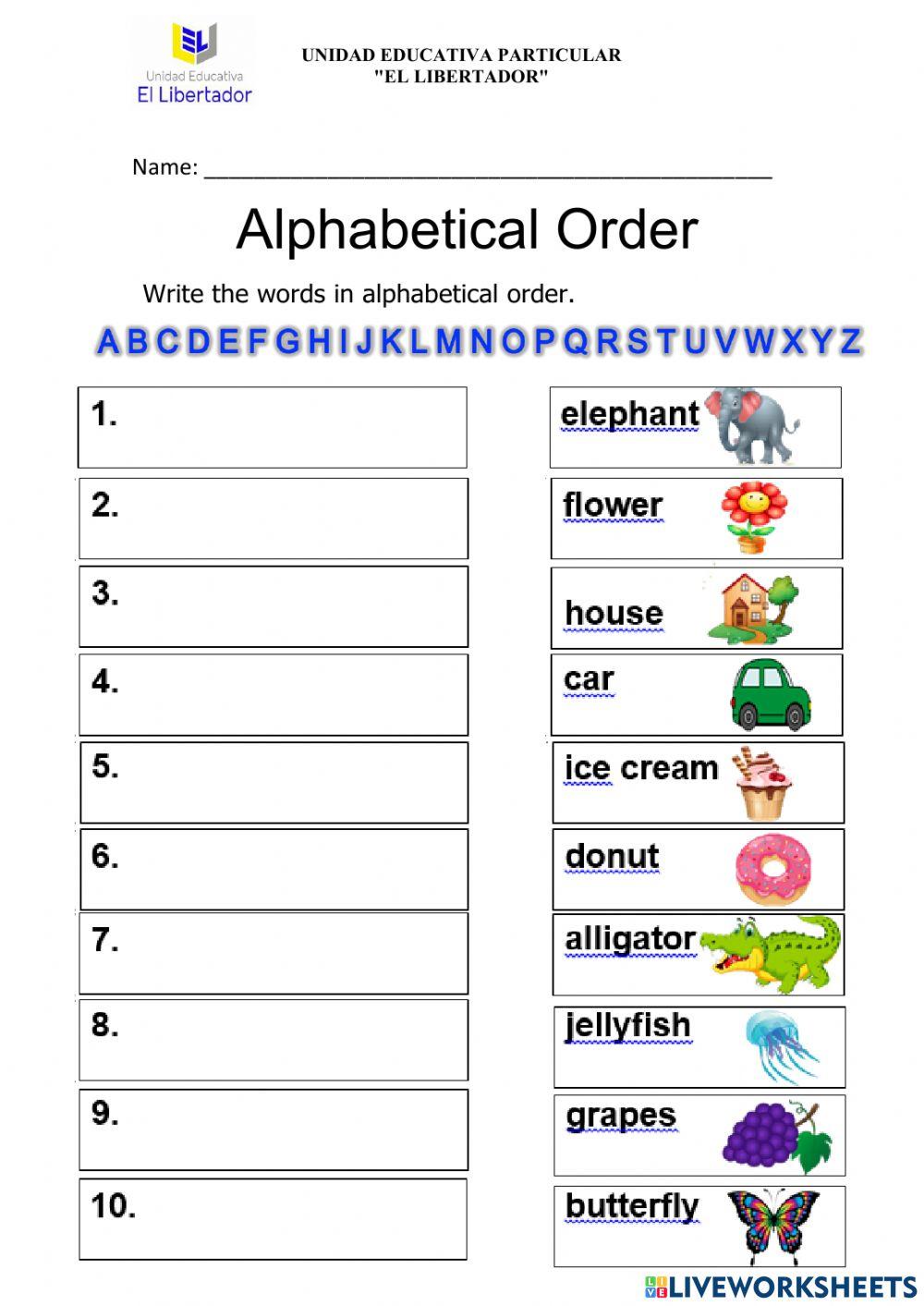 Alphabetical Order