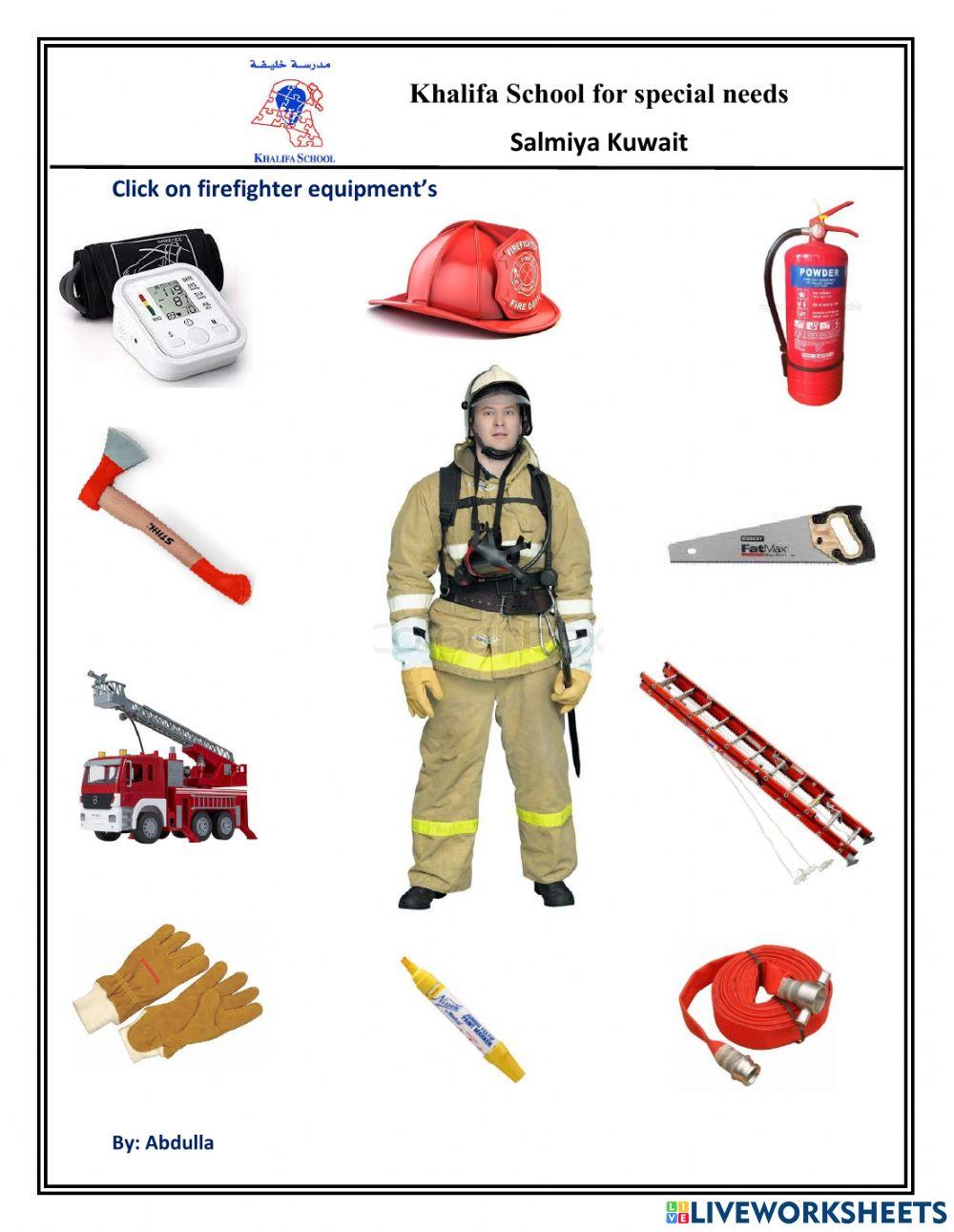 Click on firefighter equipments