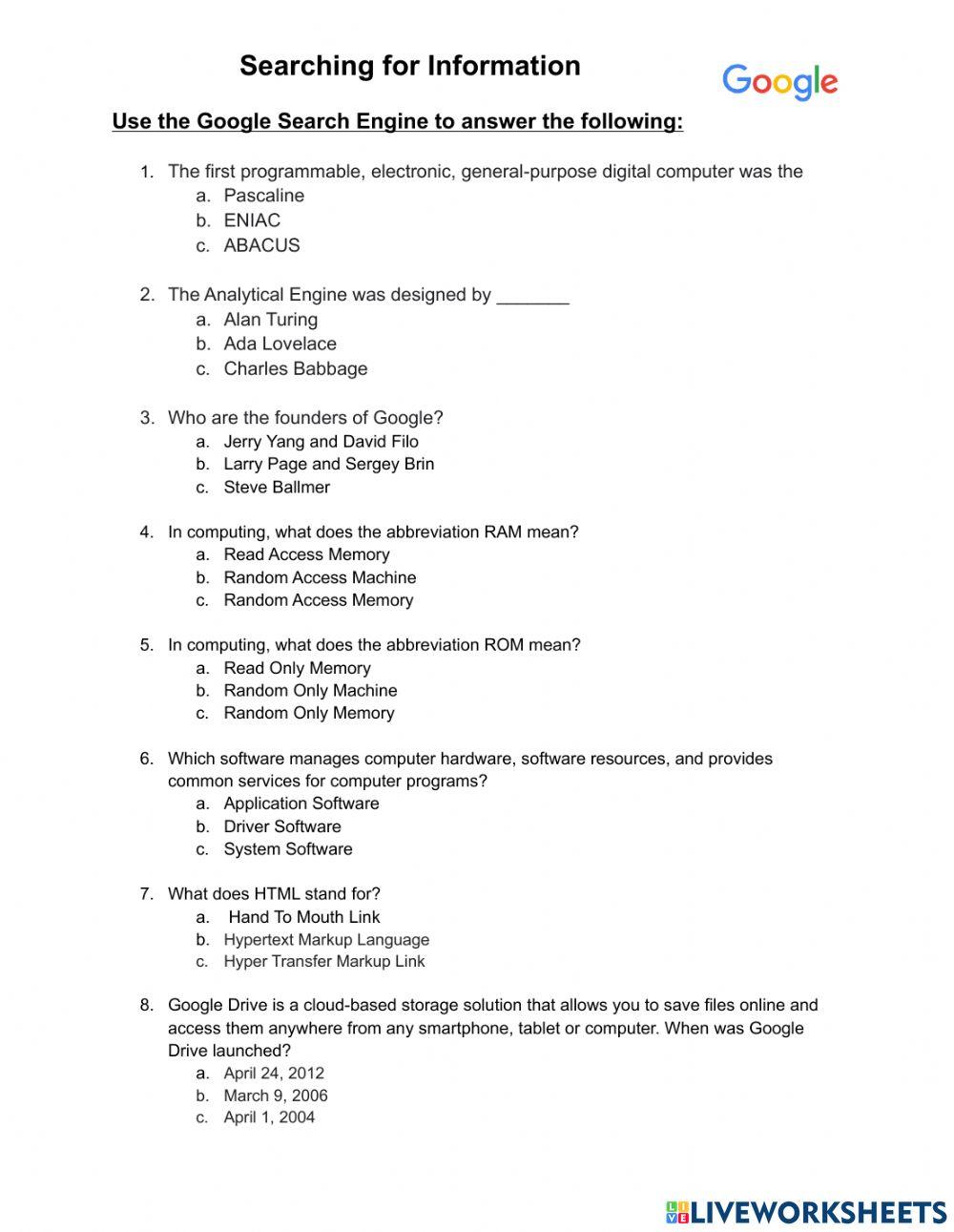 Searching for information