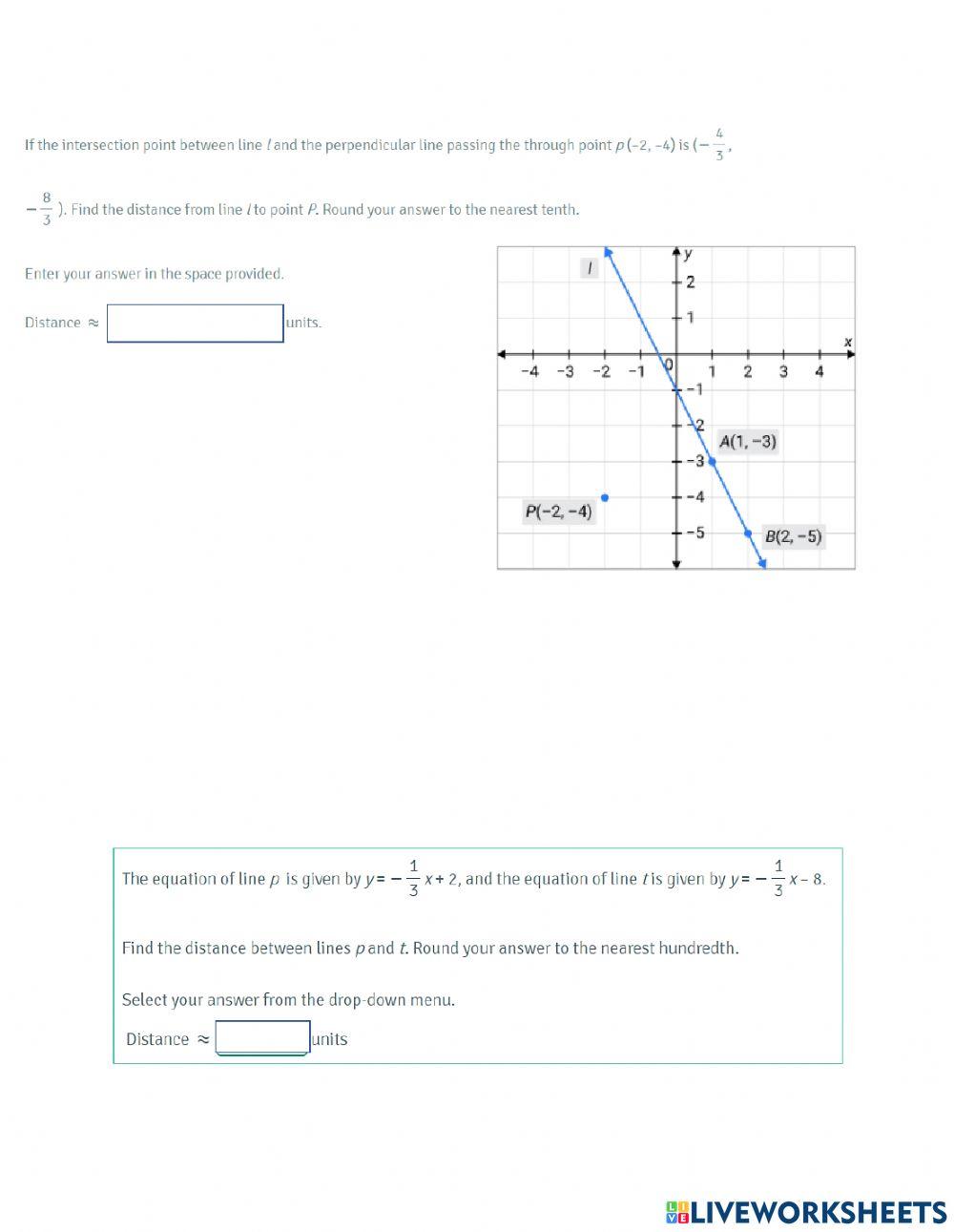 Distance worksheet | Live Worksheets