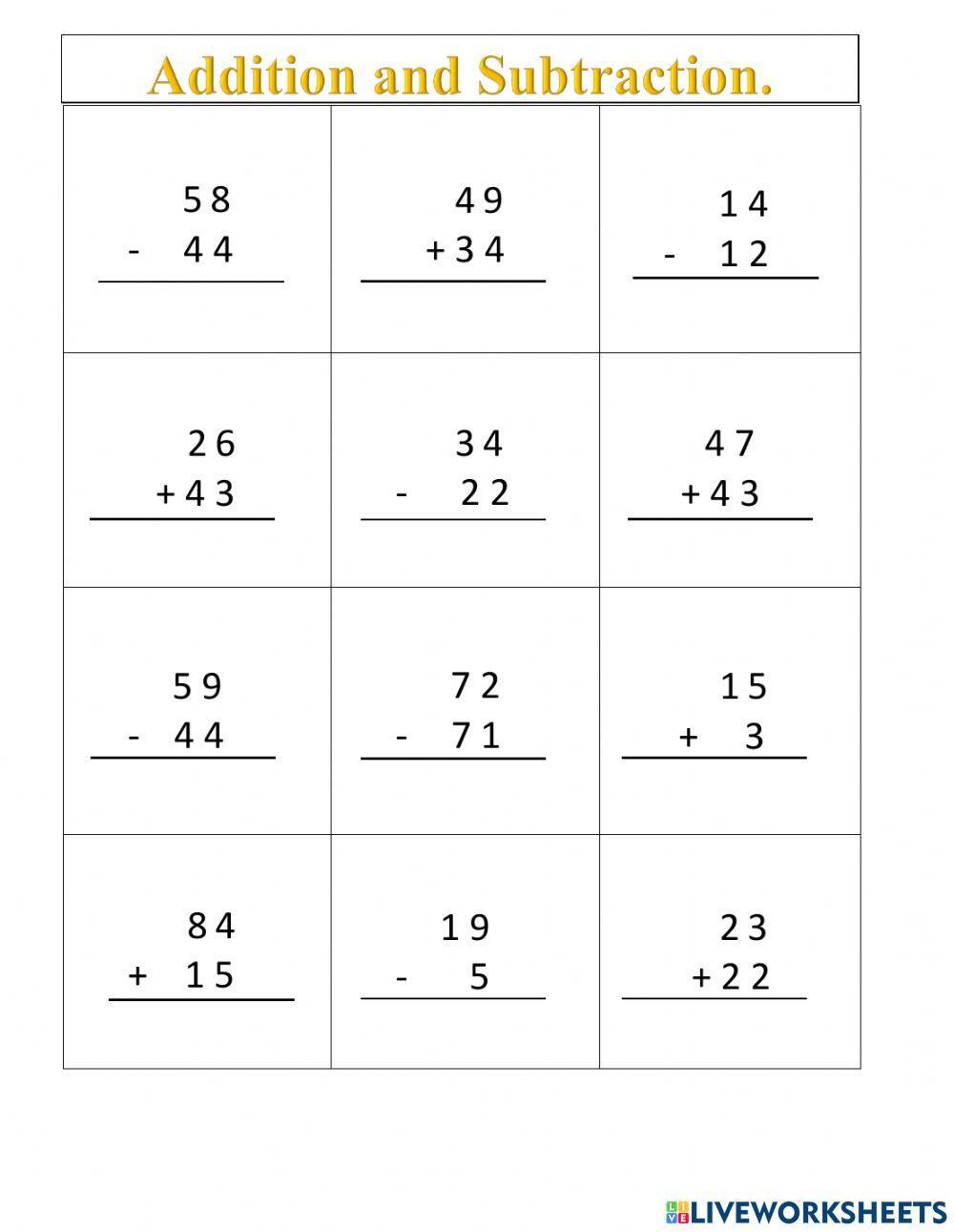 Addition and subtraction