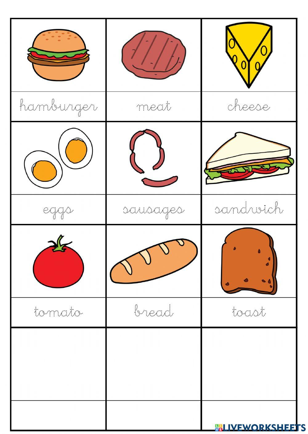 Vocabulary about food