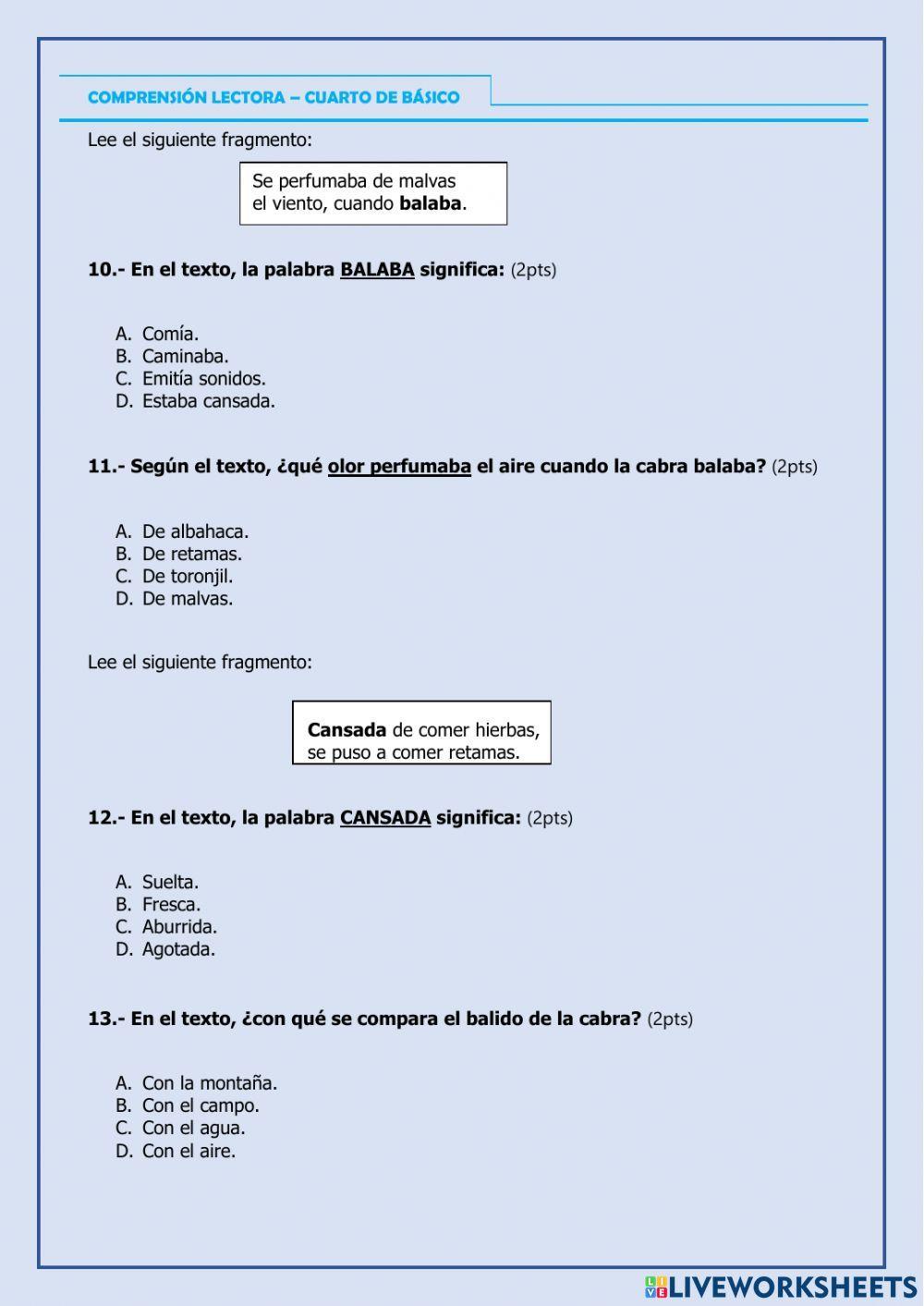 Comprensión lectora