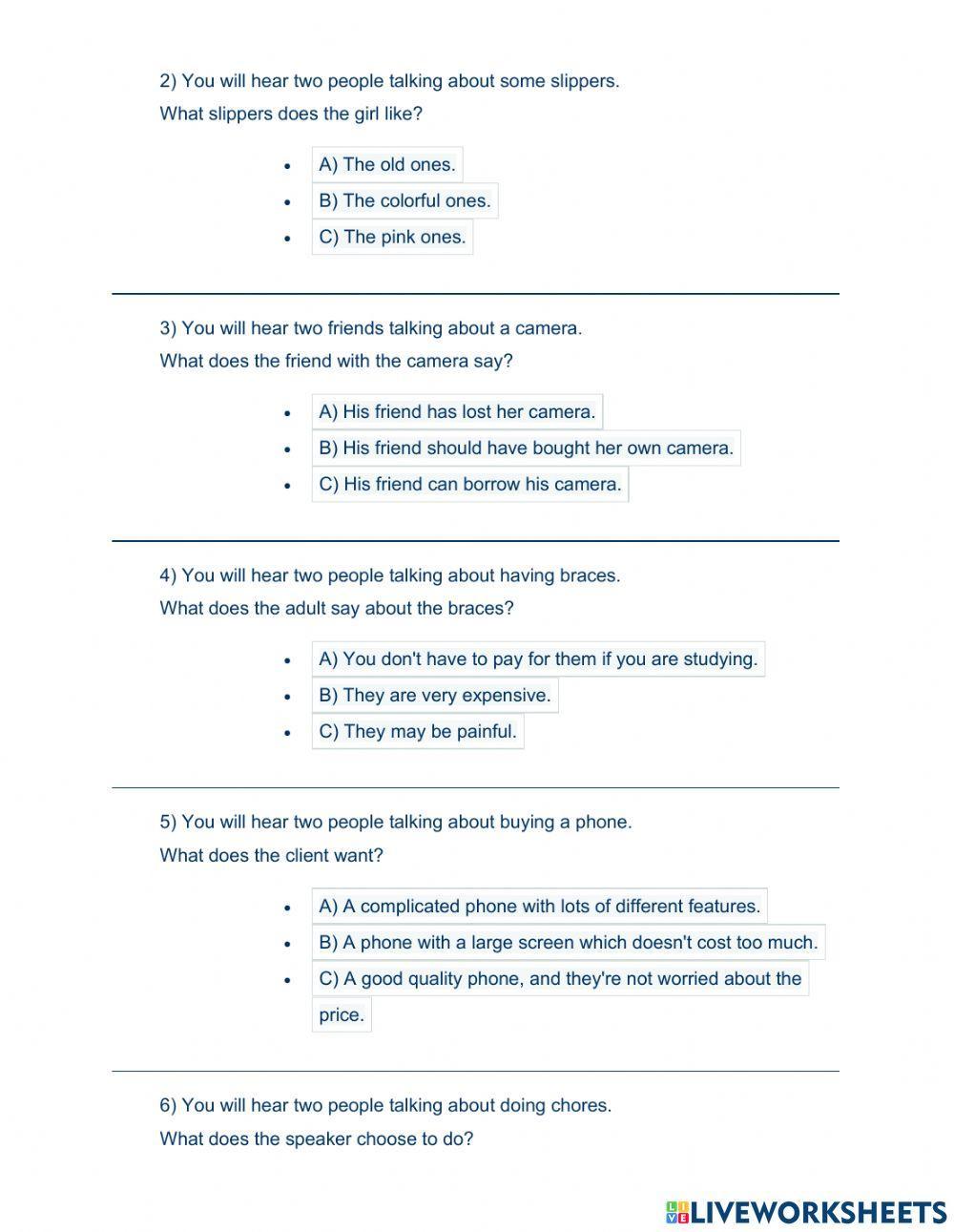 B1 Preliminary (PET) Listening