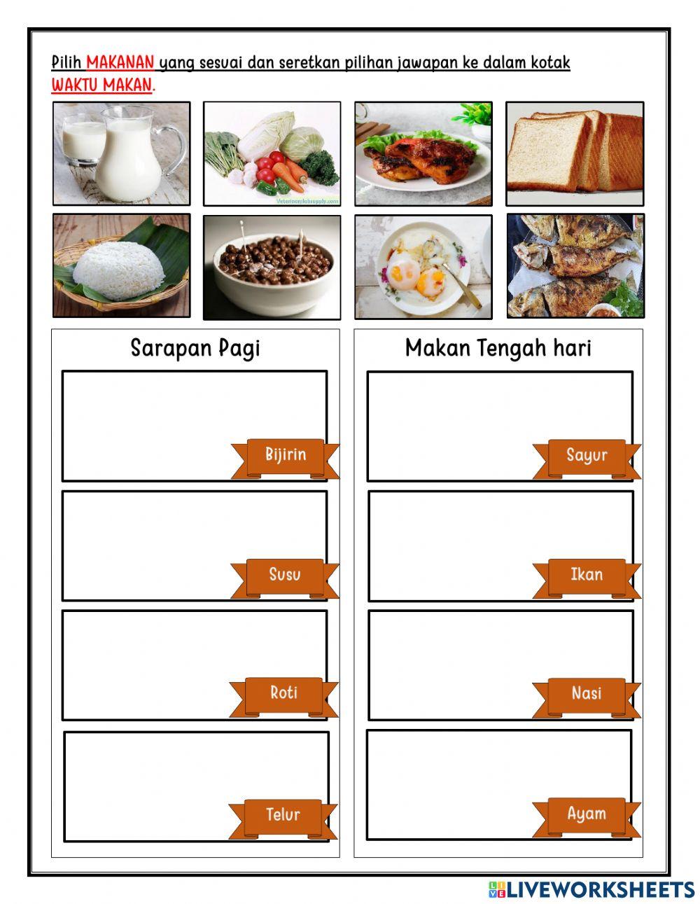 Makanan dan waktu makan yang sesuai