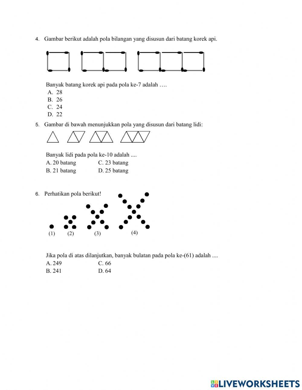 Evaluasi pola bilangan