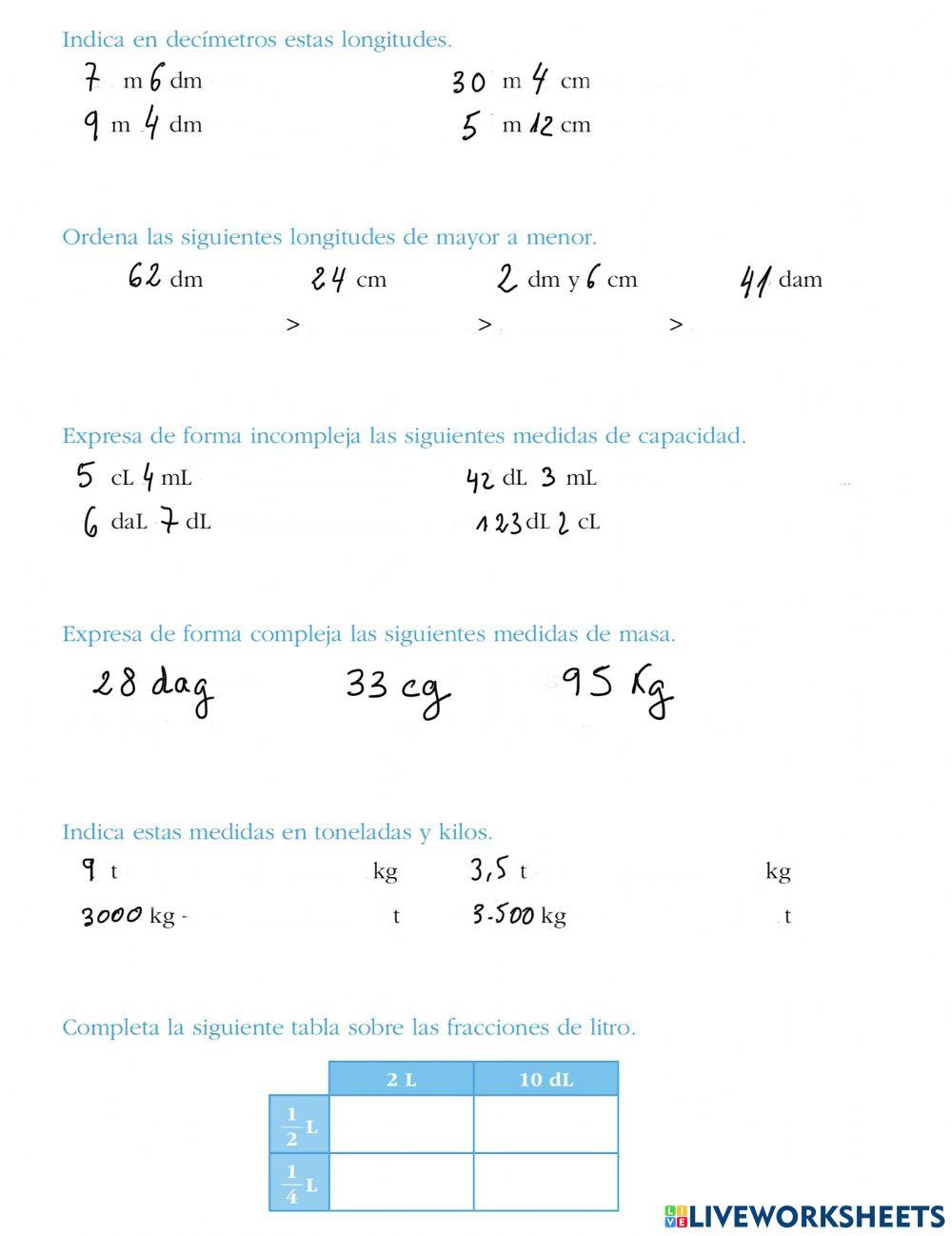 Trabajamos unidades de medida ABN