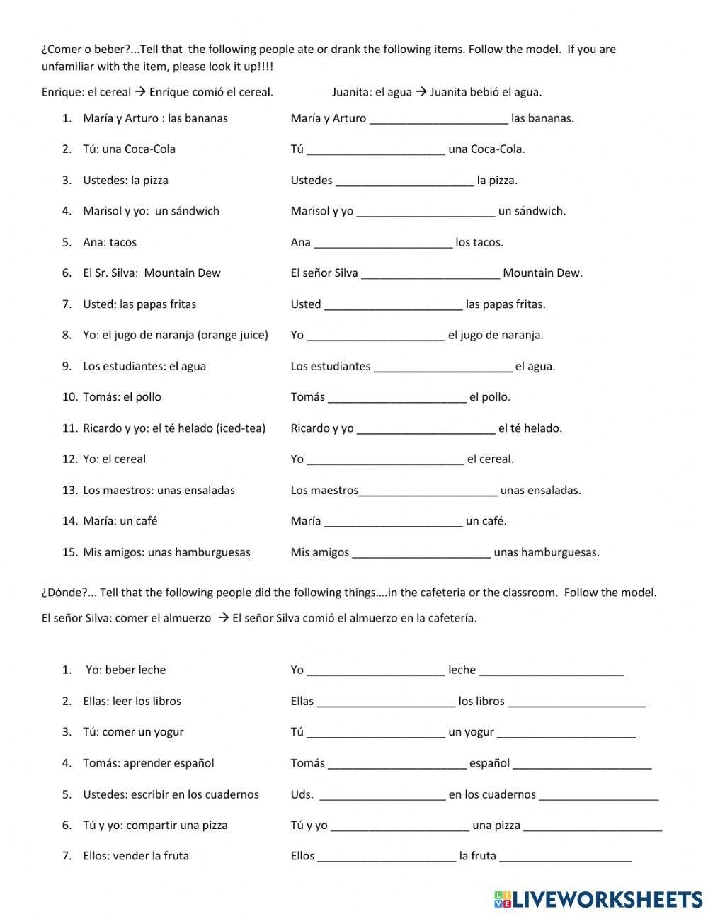SP2 ER - IR PreteriteTense Practice