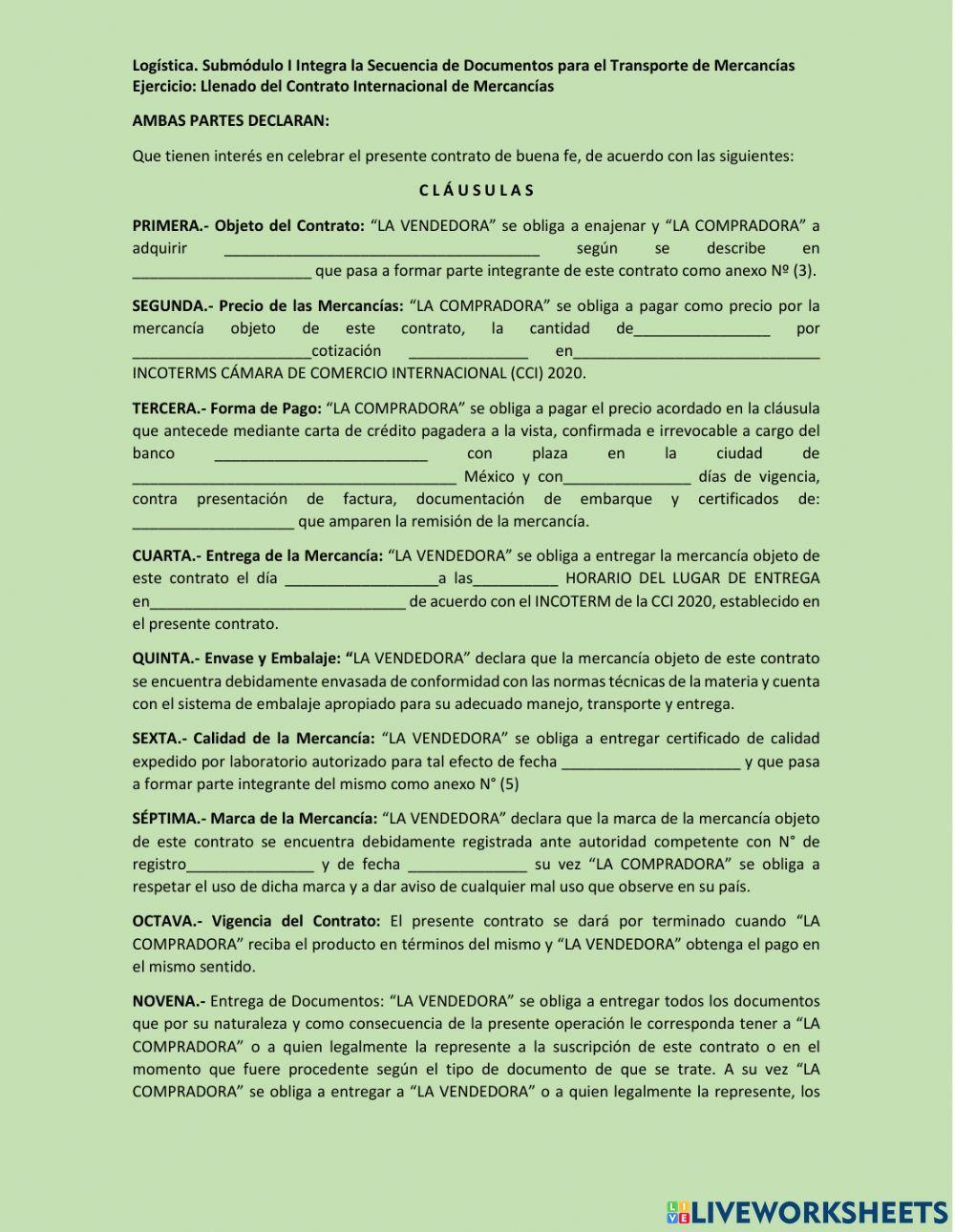 Contrato de compra venta internaciona