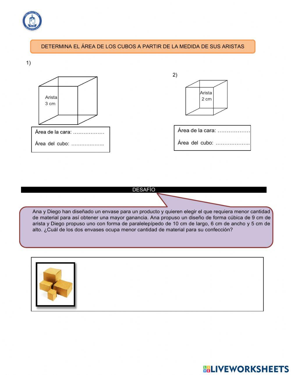 Area cubos y paralelepipedo