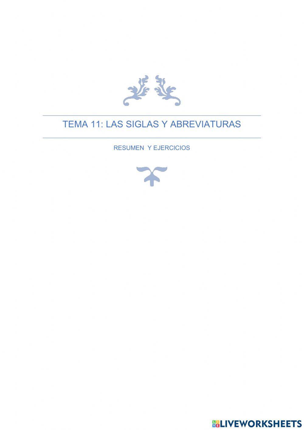 Vocabulario: Las siglas y abreviaturas