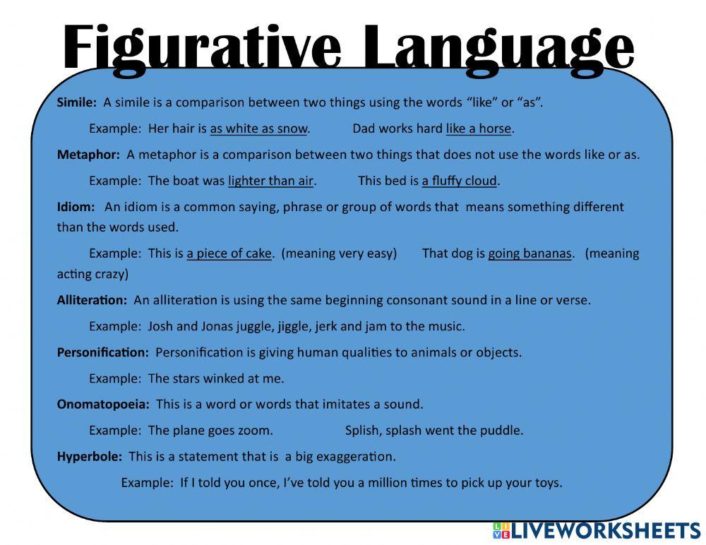 Figurative Language Notes Figurative Language Notes