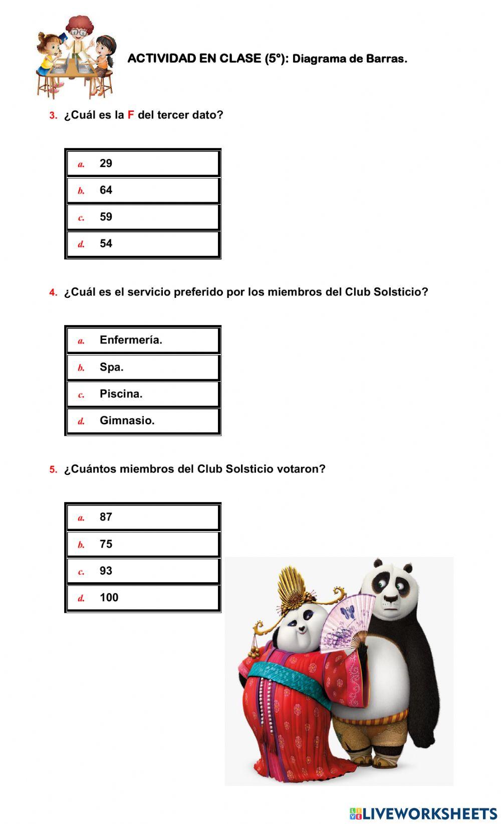ESTADÍSTICA. Diagrama de Barras 5°.