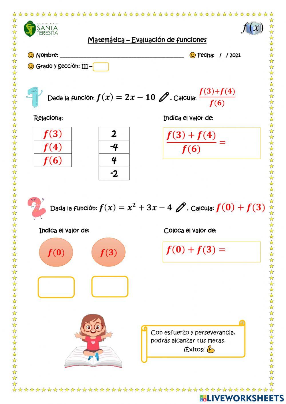 Evaluación de funciones
