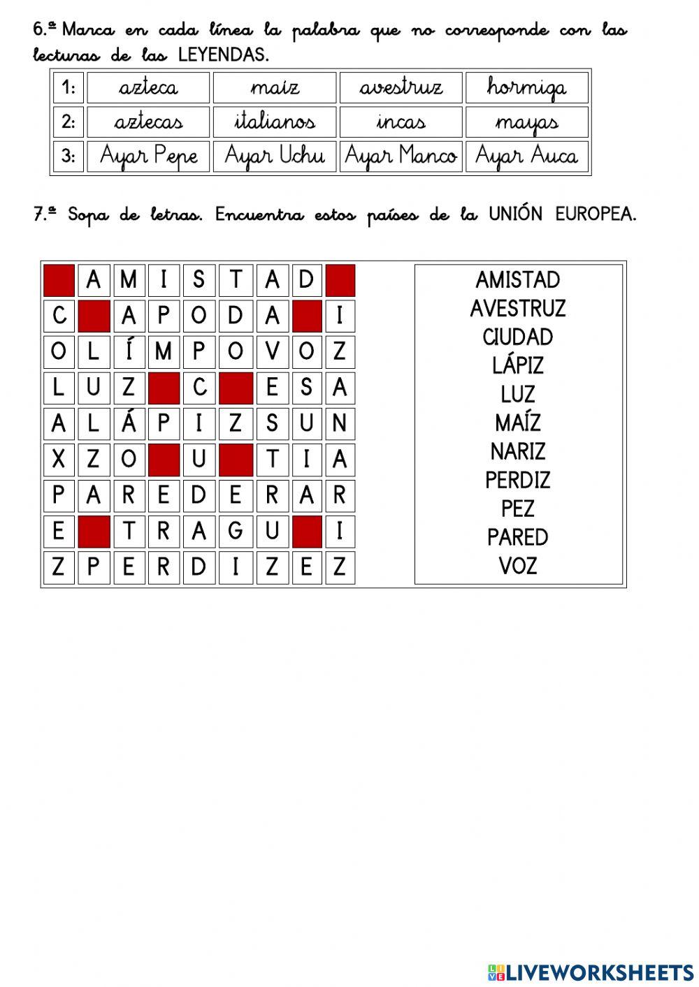 013 LA LEYENDA comprensión lectora 2º E.P.