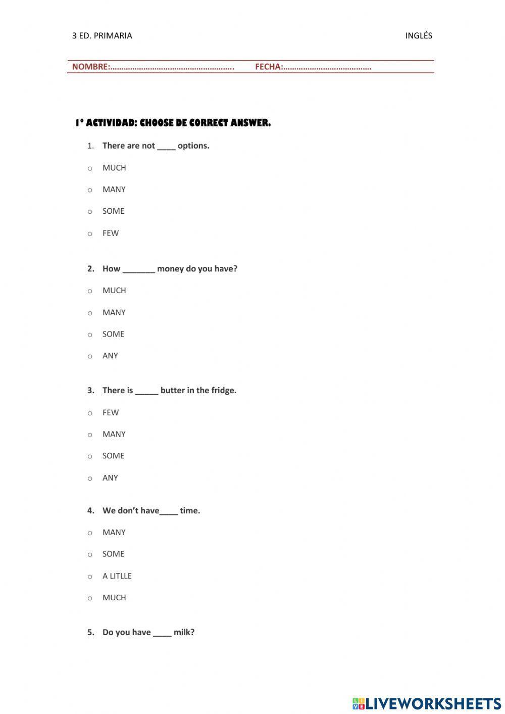 Cuantificadores en ingles