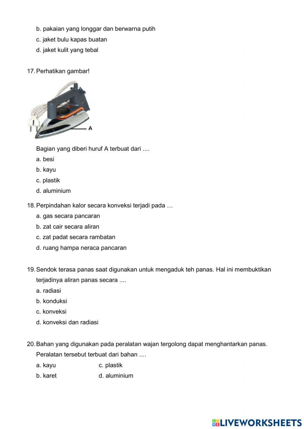 Latihan UKK IPA tema 6