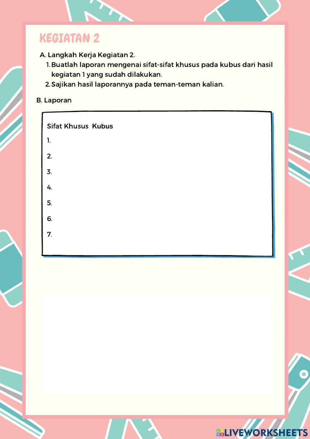 LKPD unsur dan sifat kubus