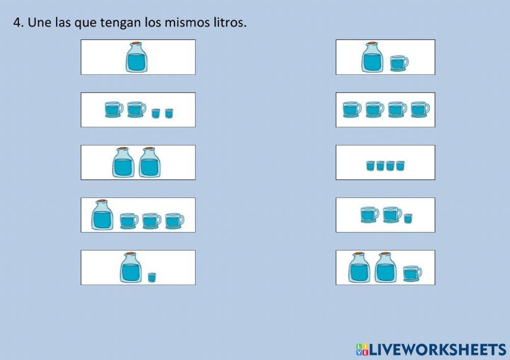 Capacidad: Litro, medio litro y cuarto de litro.