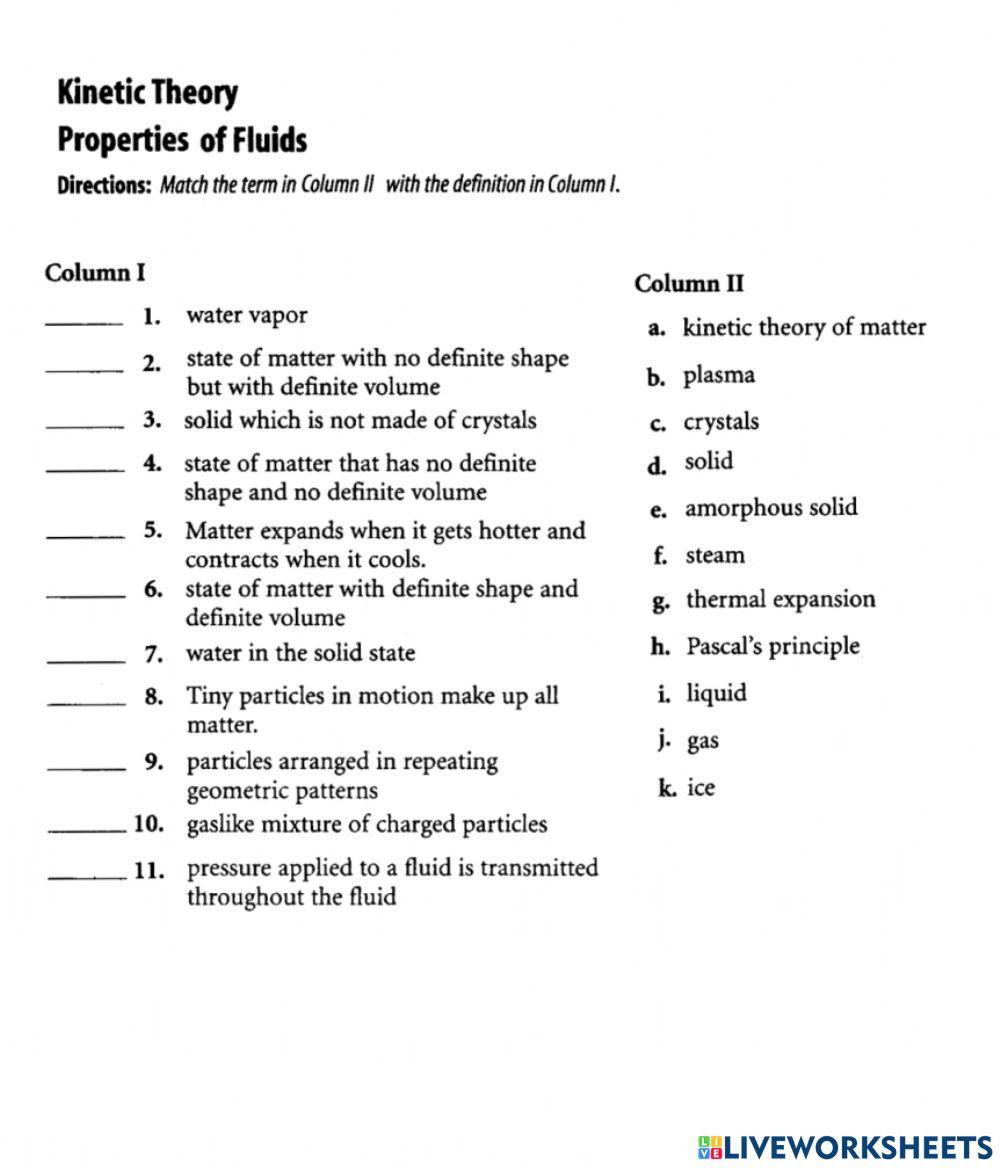 PS-02-01-States of Matter worksheet | Live Worksheets
