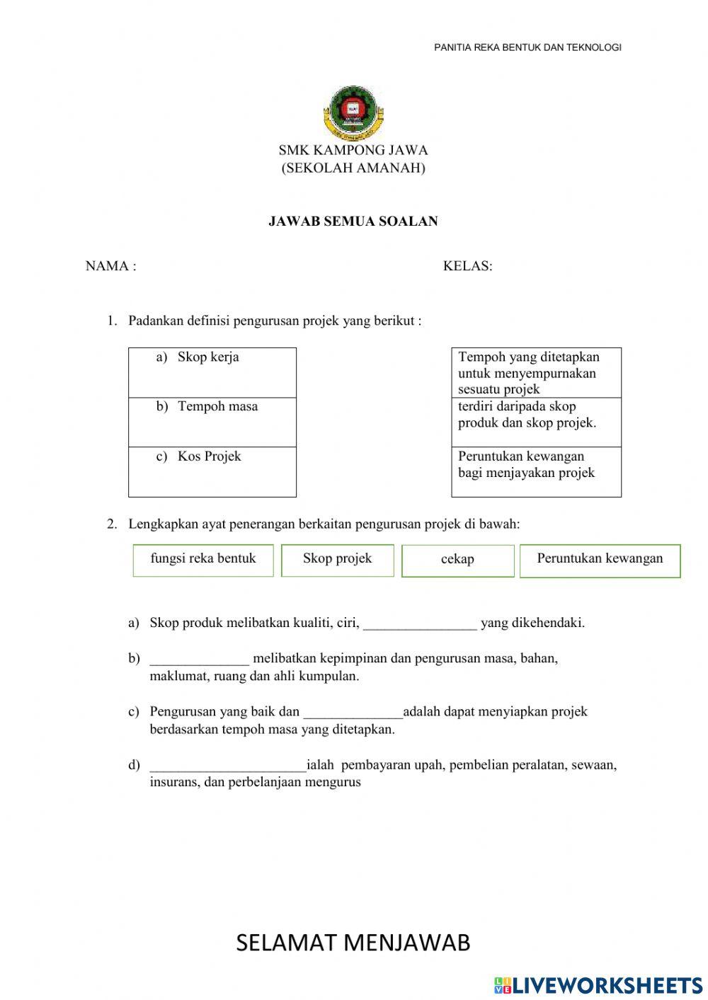 Bab 2 pengurusan projek reka bentuk
