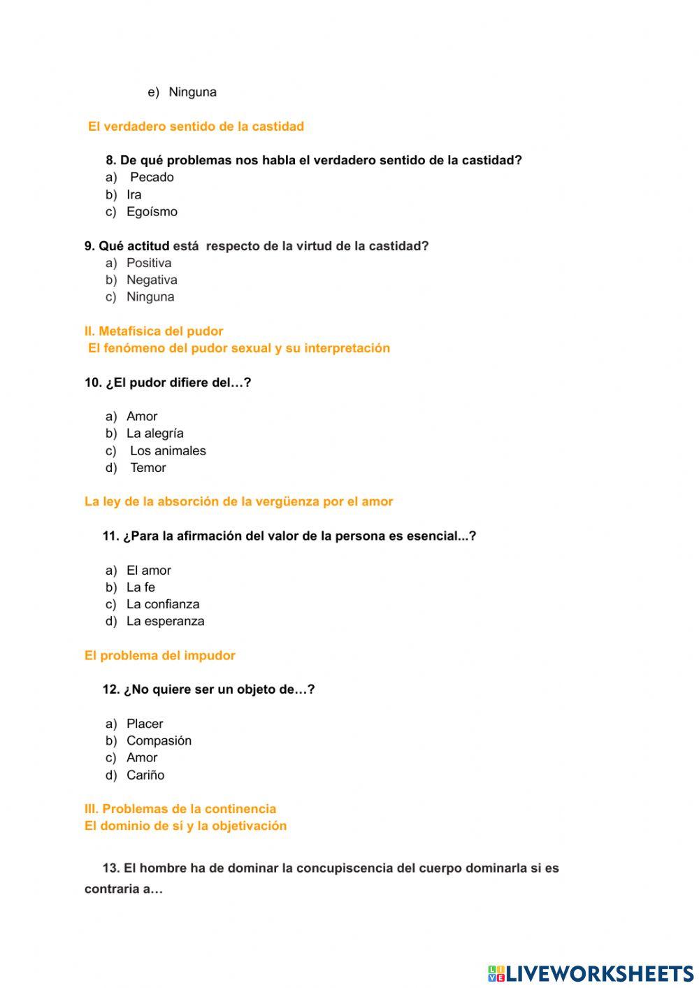 La persona y la castidad