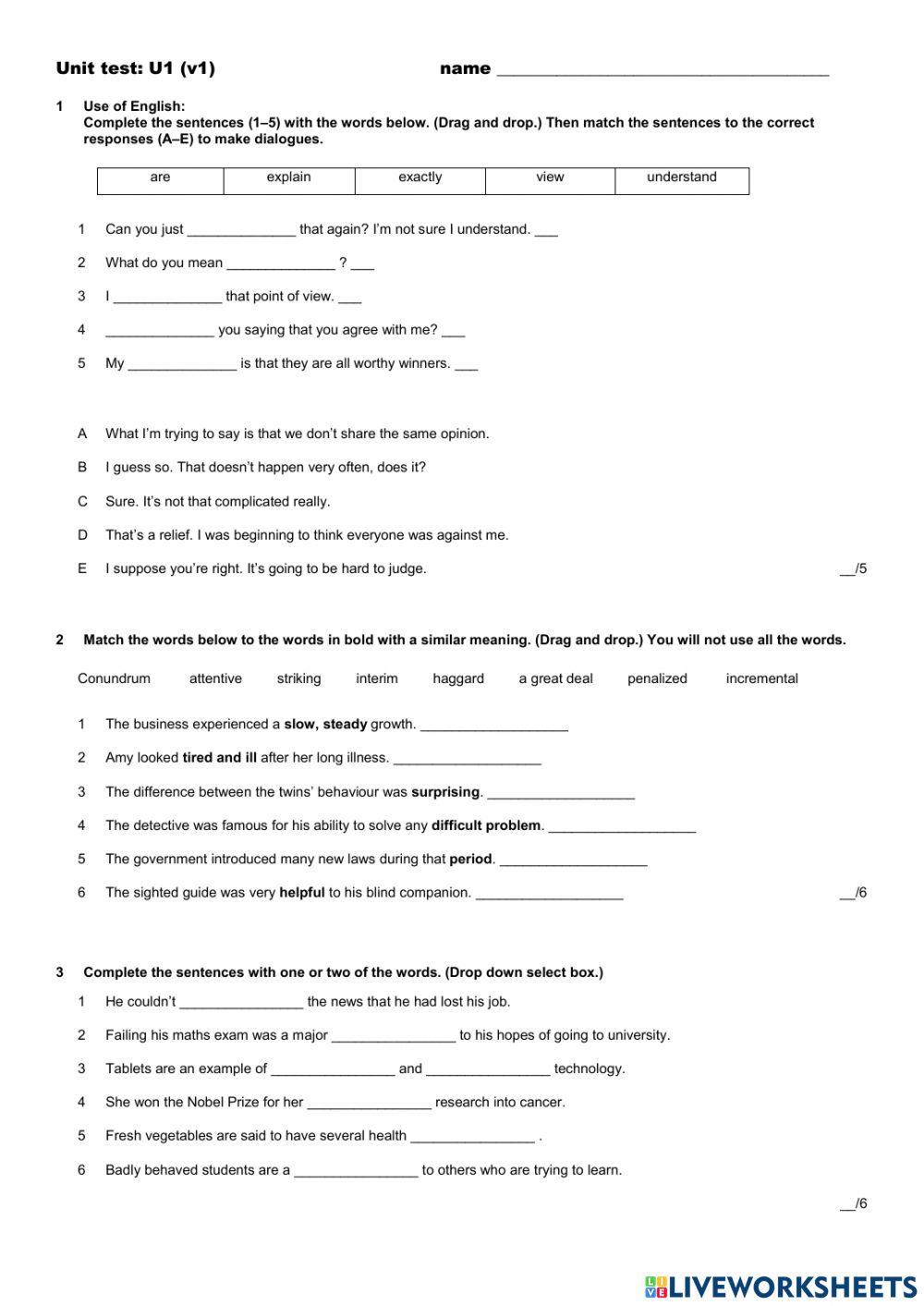 Insight upper i free interactive worksheets 5022237