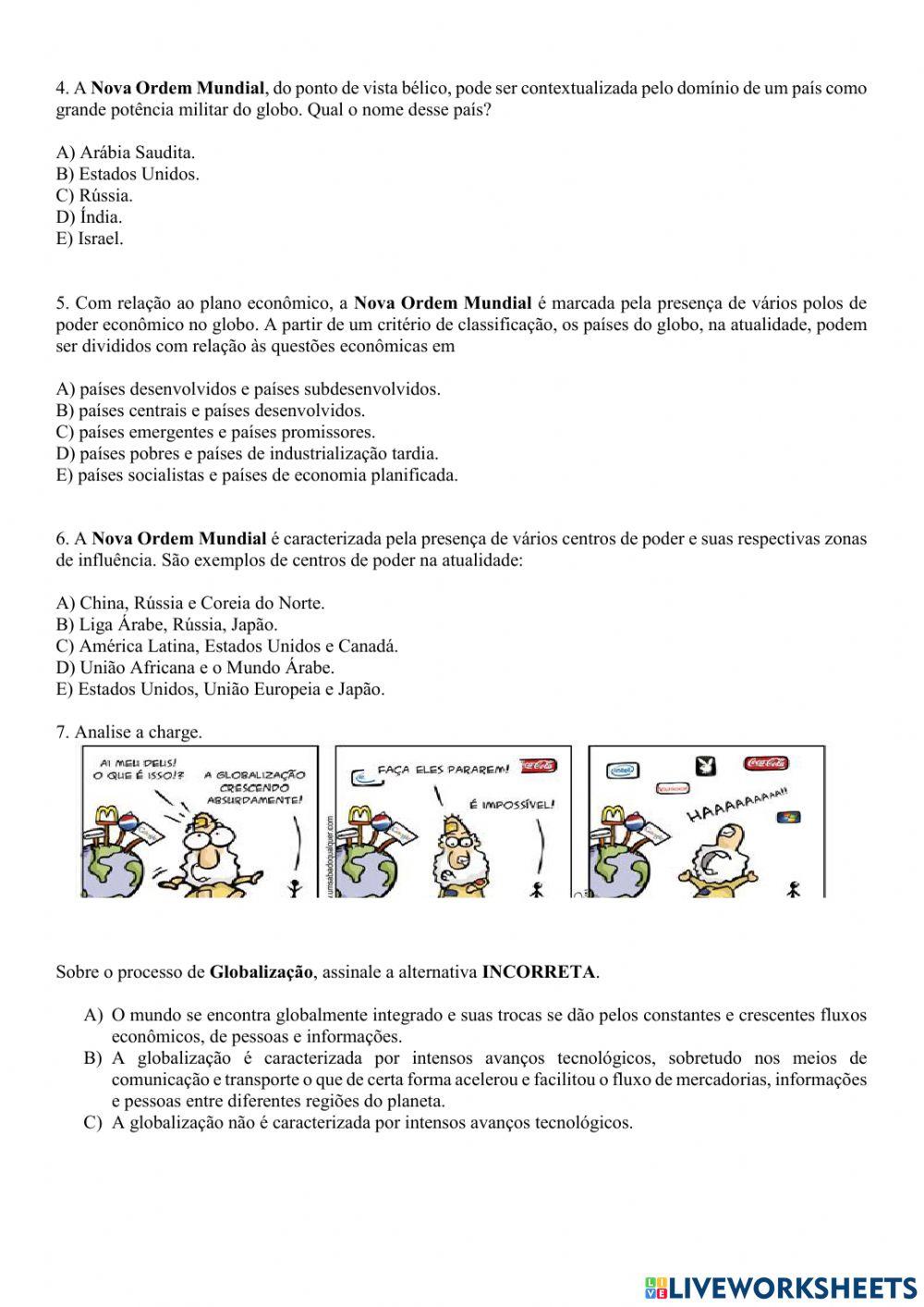 Nova ordem mundial e globalização