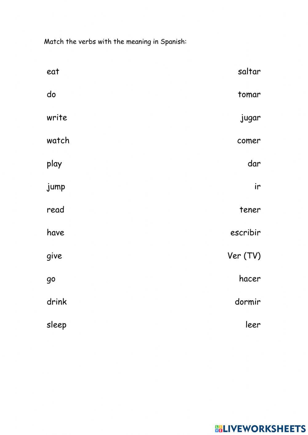 Verbs Vocabulary 1