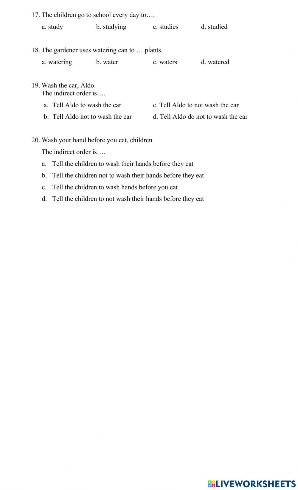 Grammar Final Exercise