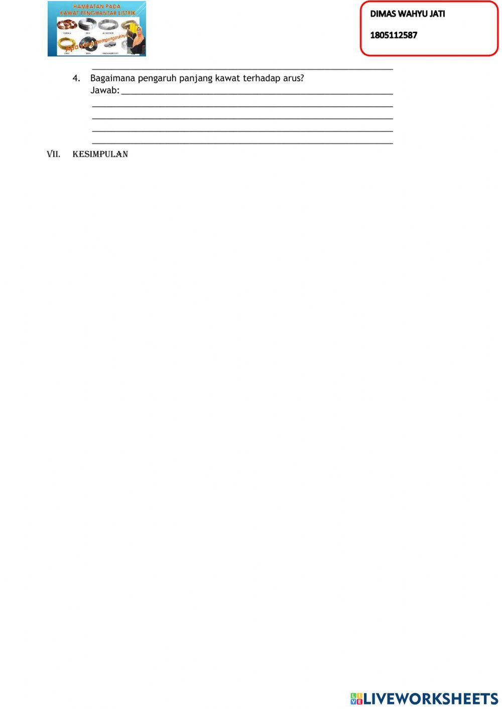 LKPD Interaktif Hambatan Kawat Penghantar