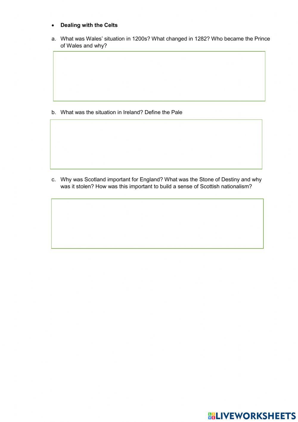 Week 7 - English History