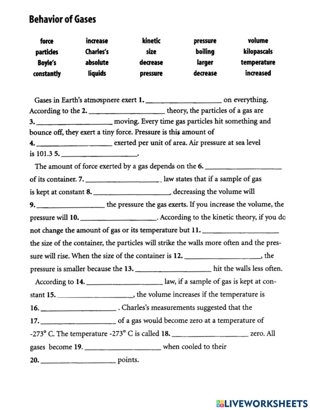 PS-02-07-Behavior of Gases worksheet | Live Worksheets ps-02-07-behavior-of-gases-worksheet-live-worksheets
