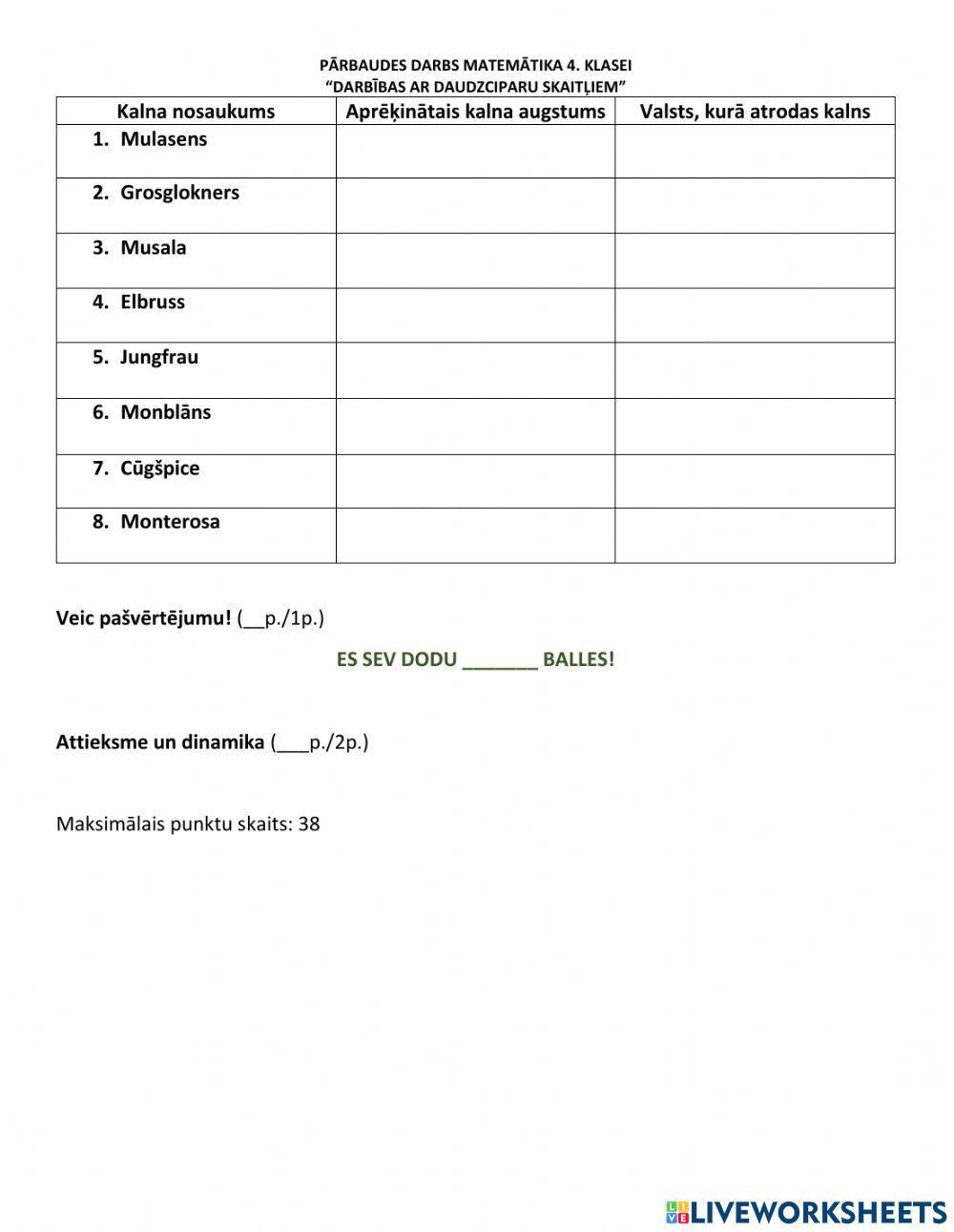 Darbības ar daudzciparu skaitļiem