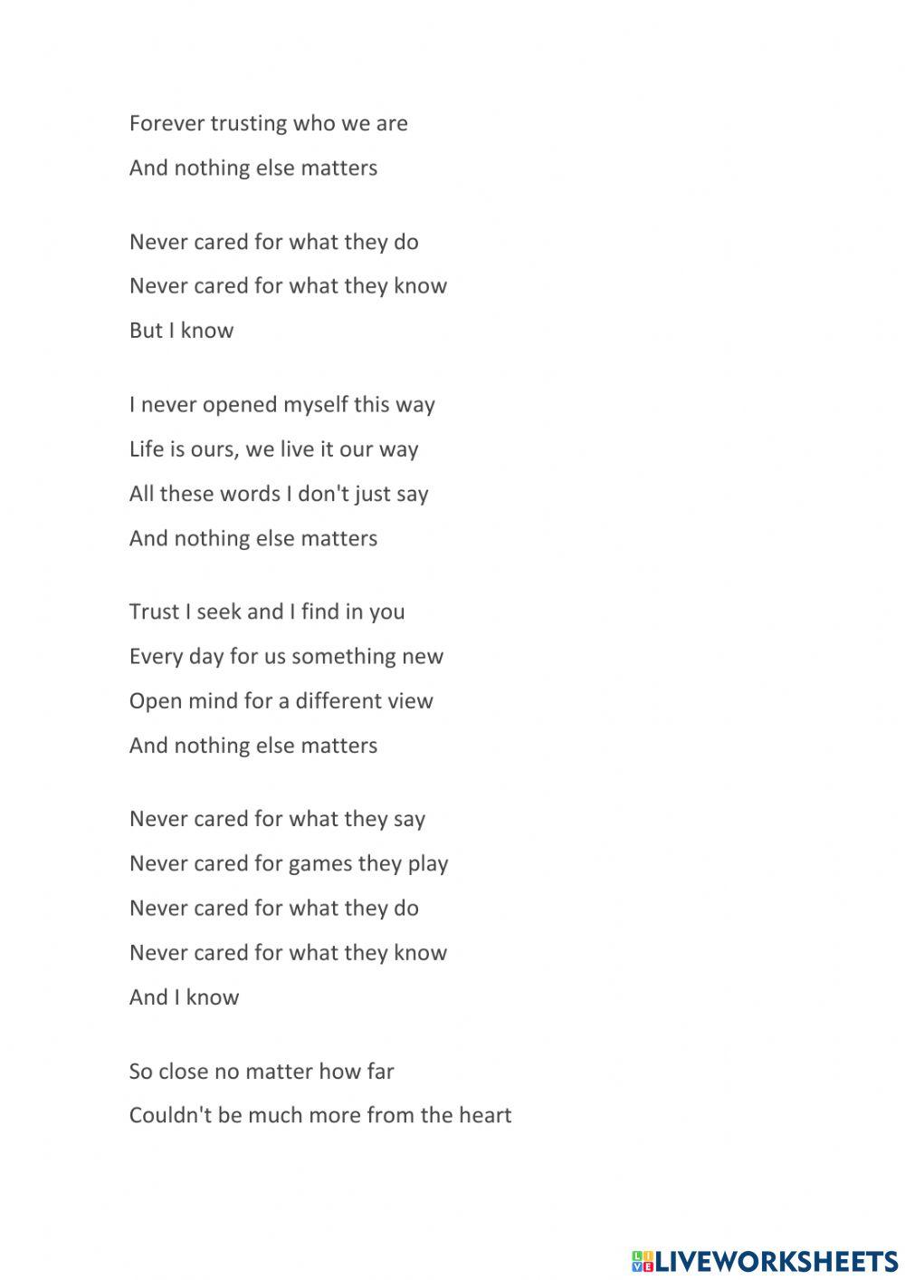 Nothing else matters (Metallica)