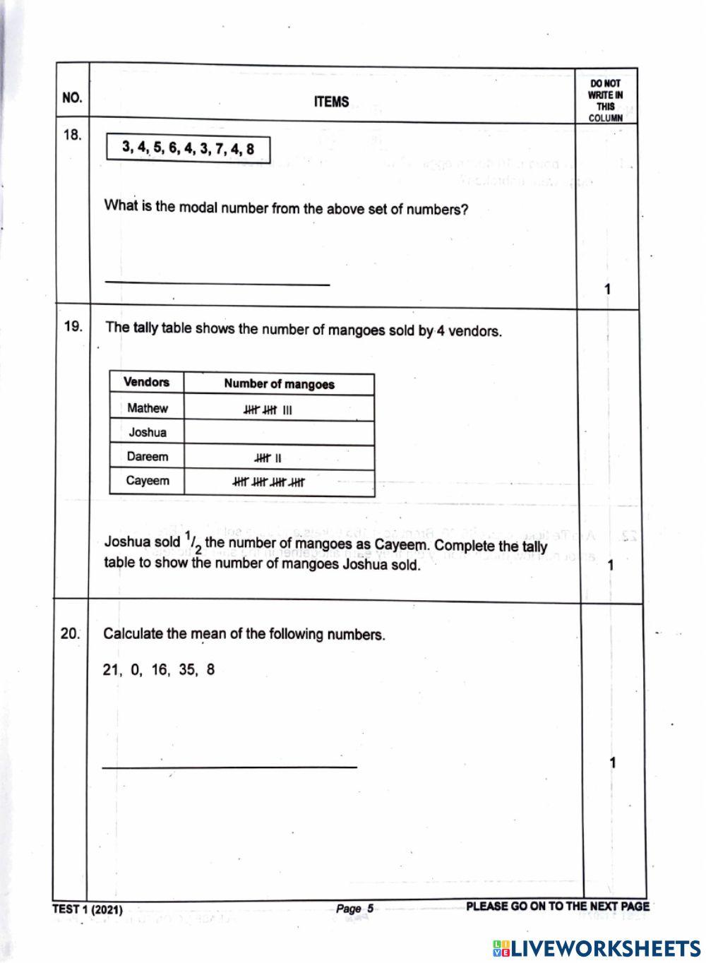 S.E.A. Math Practice