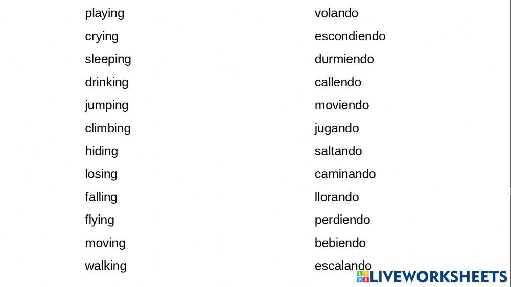 Gerund verbs meaning