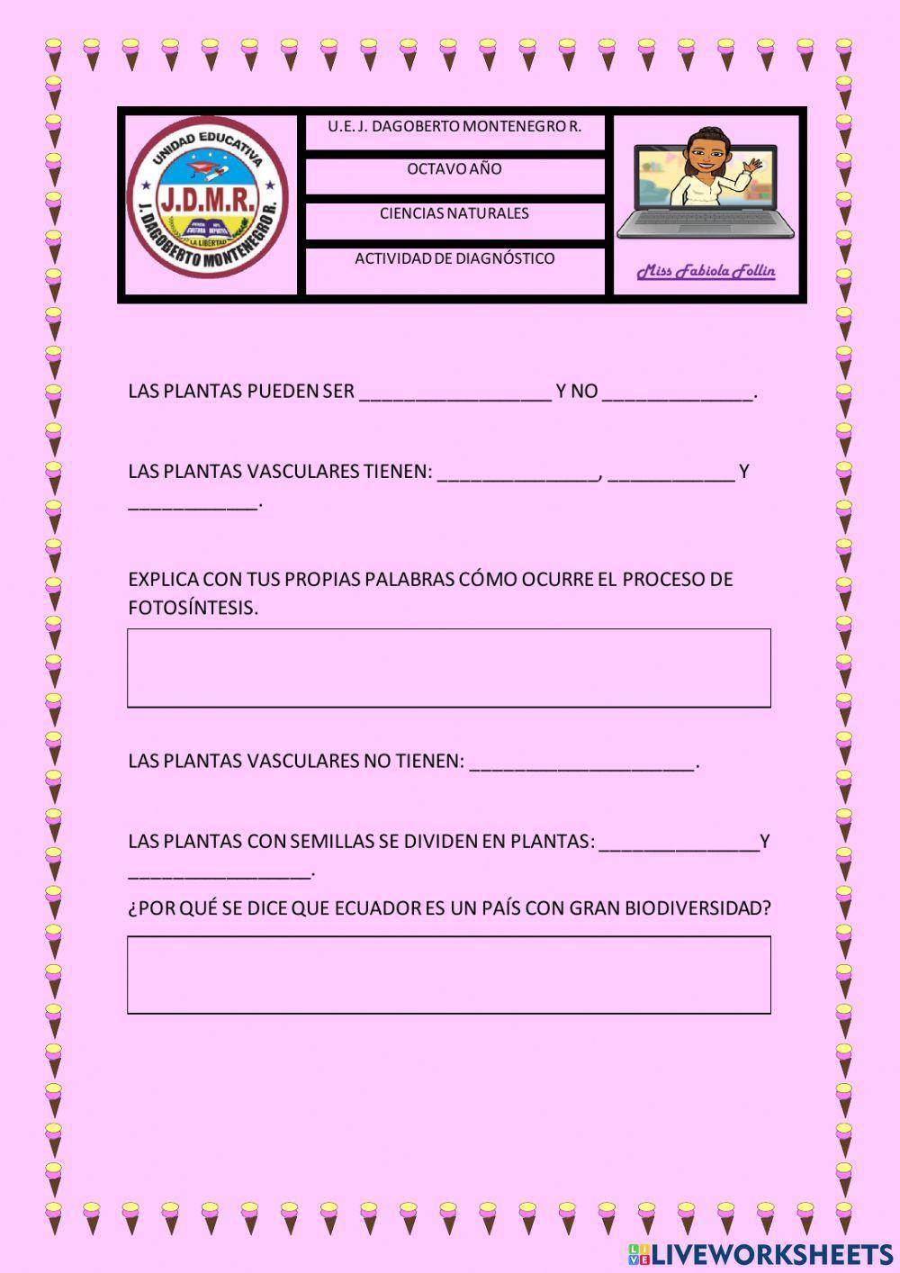 Diagnóstico ciencias naturales