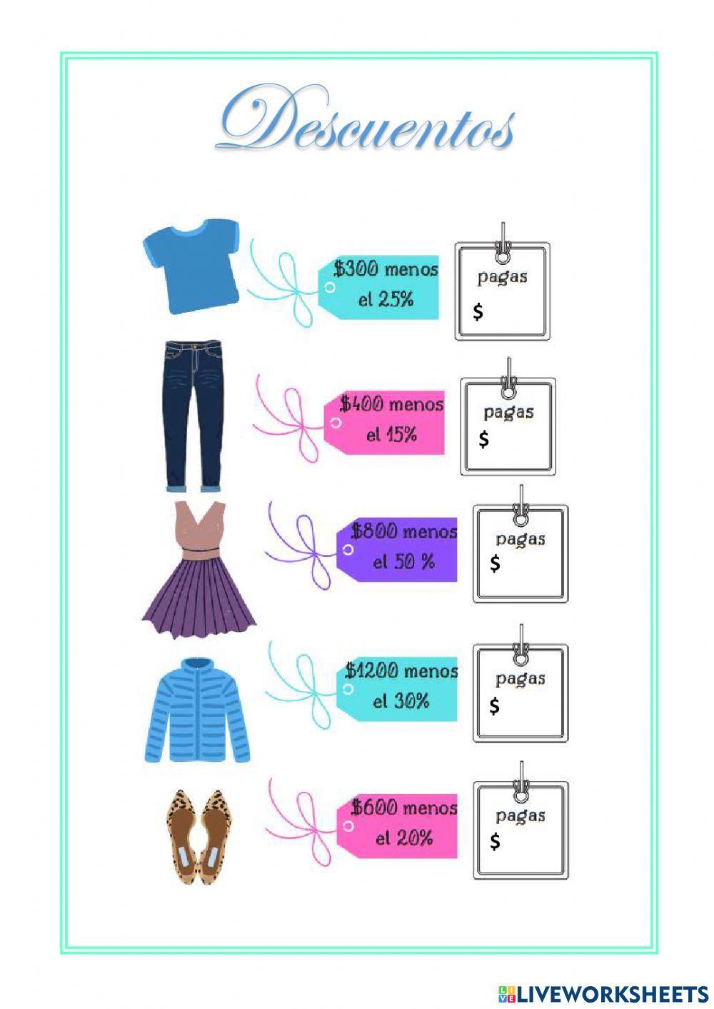 Descuentos e incrementos porcentajes