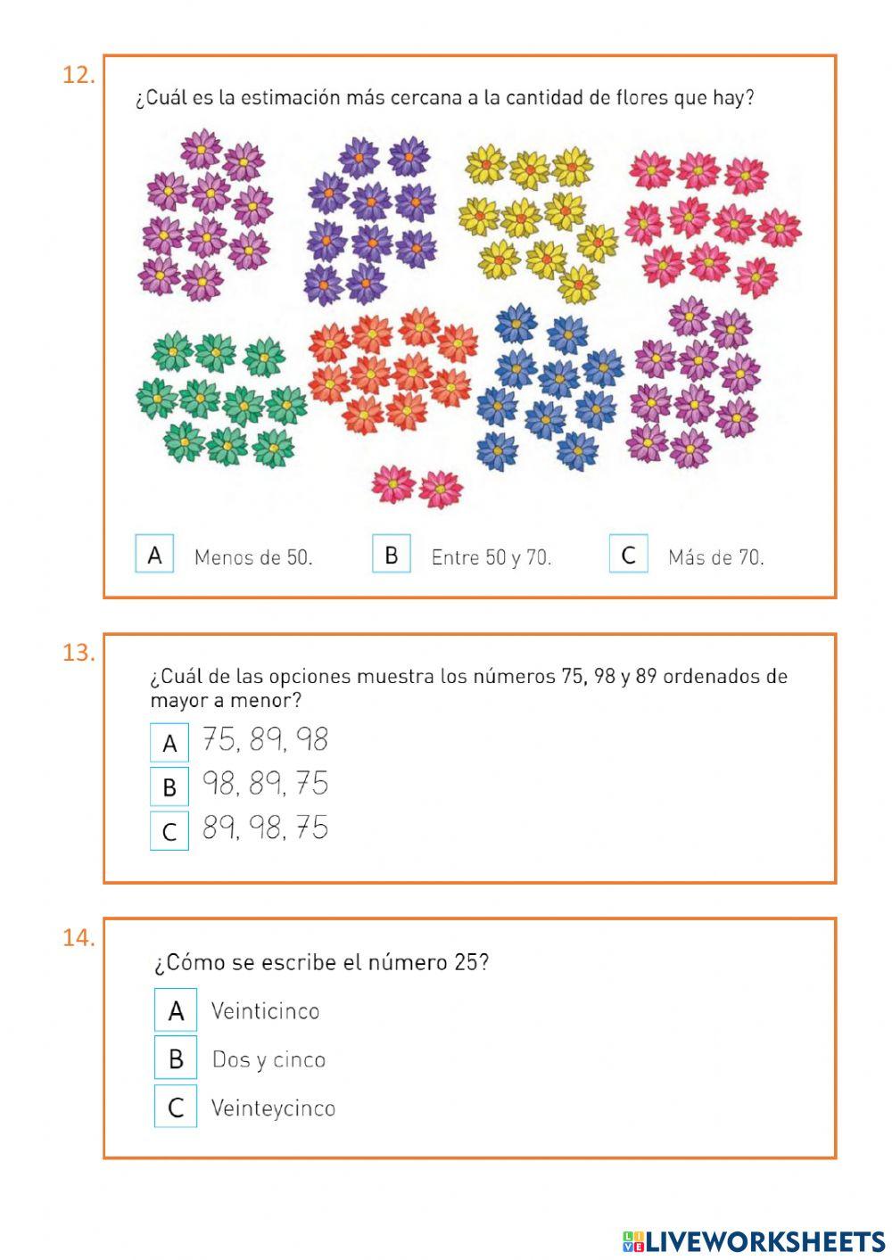 Evaluación Unidad : Más números.