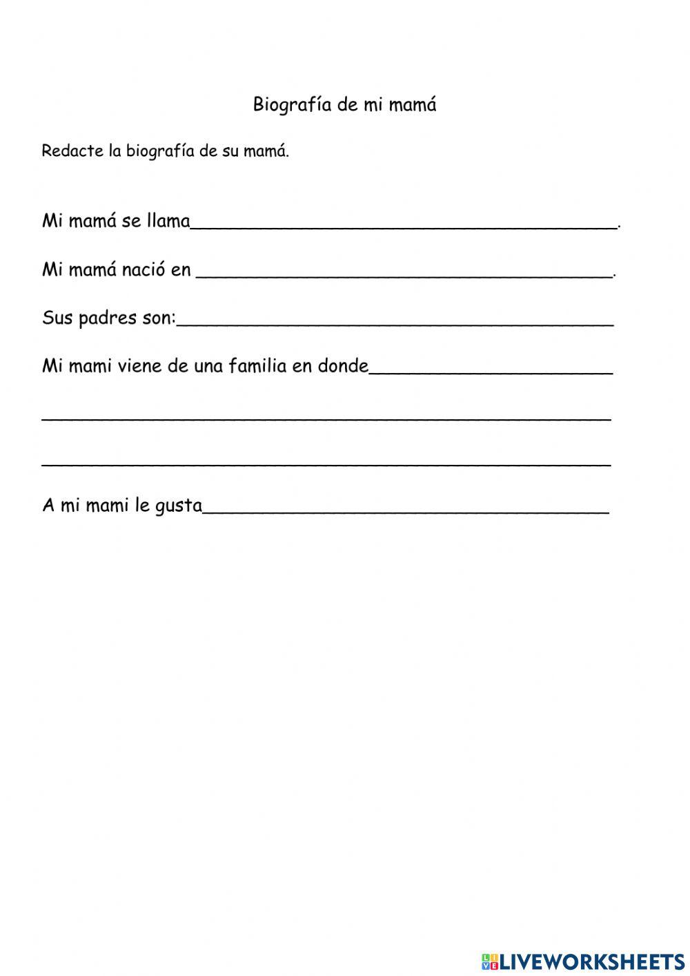 Español 2G-Biografía de mamá