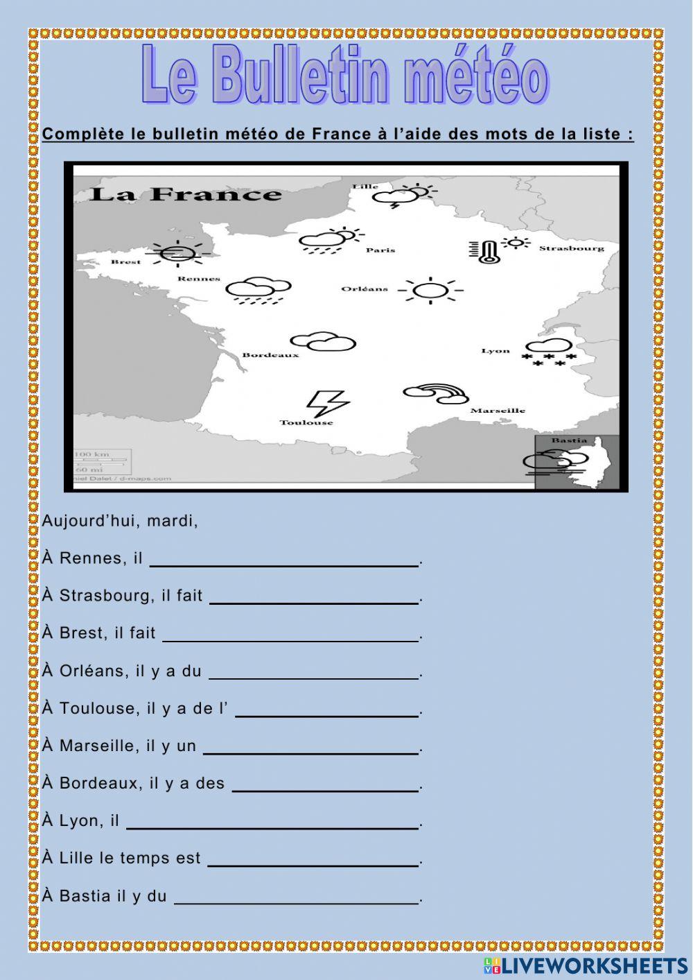 Le bulletin météo