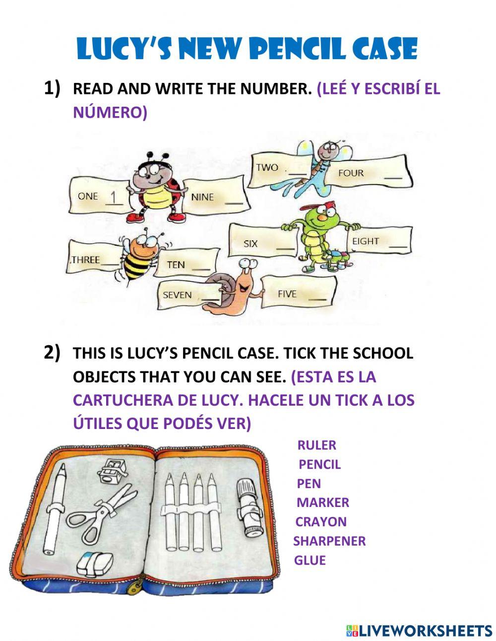 Lucy's new pencil case